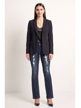 TRUE ROCK Mid-Rise Blue Jeans Size 17/18 Embellished Distressed Patched (34X30)